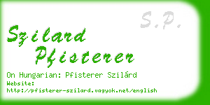 szilard pfisterer business card