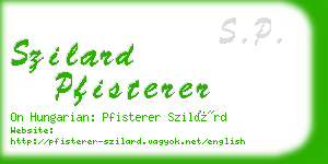 szilard pfisterer business card